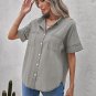 Turn-down Collar Short Sleeve Denim Shirt