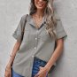 Turn-down Collar Short Sleeve Denim Shirt