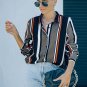 Black Brown Striped Modern Women Shirt