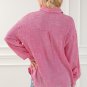 Pink Mineral Wash Crinkle Textured Chest Pockets Shirt