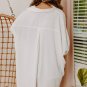 White 3/4 Puff Sleeve Oversize Shirt