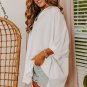 White 3/4 Puff Sleeve Oversize Shirt