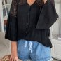 Black Formal Invitation Lace Blouse