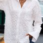 White Crinkled Plaid Textured Shirt