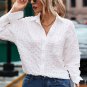 White Crinkled Plaid Textured Shirt