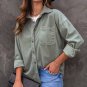 Gray Corduroy Button Pocket Shirt