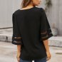 Black Flare Sleeve V Neck Loose Blouse
