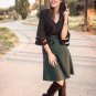 Black Flare Sleeve V Neck Loose Blouse