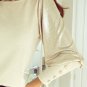 Khaki Buttoned Cuffs Shiny Puff Sleeves Top