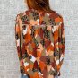 Abstract Printed Long Sleeve Blouse