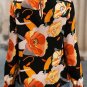 Black Floral Print Mock Neck Blouse