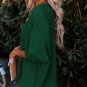 Green Smocked Wrist Shift Top