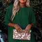 Green Smocked Wrist Shift Top