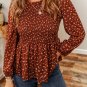 Boho Floral Smocked Bust Ruffled Peplum Blouse