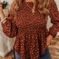 Boho Floral Smocked Bust Ruffled Peplum Blouse