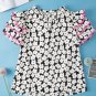 Black Floral Contrast Ric Rac Layered Ruffle Sleeve Blouse