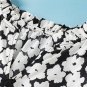 Black Floral Contrast Ric Rac Layered Ruffle Sleeve Blouse
