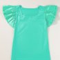 Mint Green Flutter Sleeve Square Neck Top