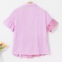 Pink Stripe Striped Patchwork Ruffled Hem Button up Shirt