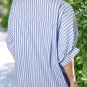 Sky Blue Stripe Dolman Sleeve Oversize Shirt