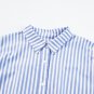Sky Blue Stripe Dolman Sleeve Oversize Shirt