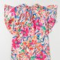 Multicolour Floral Ruffled Sleeve V Neck Summer Blouse