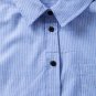 Sky Blue Stripe Roll-tab Sleeve Pocketed Long Shirt