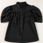 Black Crisp Puff Sleeve Loose Shirt