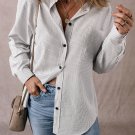 Black Stripe Roll-tab Sleeve Pocketed Long Shirt