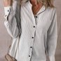 Black Stripe Roll-tab Sleeve Pocketed Long Shirt