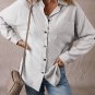 Black Stripe Roll-tab Sleeve Pocketed Long Shirt