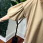 Light French Beige Solid Color Lantern Sleeve Drop Shoulder Blouse