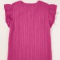 Rose Red Textured Ruffled Sleeve V Neck Top