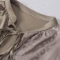 Light French Beige Contrast Half Leopard Jacquard Satin Blouse