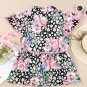 Pink Ricrac Floral Tiered Short Sleeve Blouse