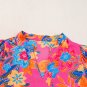 Rose Floral Print Puff Sleeve V Neck Blouse