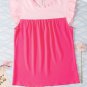 Rose Red Two Tone Ruffled Flutter Sleeve Blouse