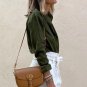 Jungle Green Crinkle Textured Button Up Long Sleeve Shirt