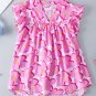 Rose Floral Ruffled Sleeve Babydoll Blouse