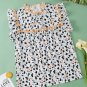 White Frilly Trim Leopard Animal Spots Blouse