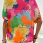 Multicolour Floral Print Folded Short Sleeve Shirt