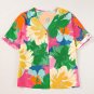 Multicolour Floral Print Folded Short Sleeve Shirt