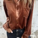 Chestnut Chest Pocket Velvet Shirt