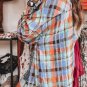 Orange Plaid Print Loose Vintage Shirt