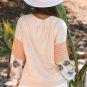 Polka Dot Puff Sleeve Patchwork V Neck Loose Blouse