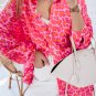 Rose Leopard Printed Button Up Loose Shirt