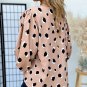 Khaki Classic Leopard V Neck Bracelet Sleeve Blouse