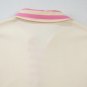 Pink Stripe Colorblock Patchwork Collared French Terry Knit Top