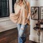 Jet Stream Ruffled V Neck Buttoned V Neck Shirt