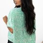 Moonlight Jade Sequin Batwing Sleeve V Neck Velvet Blouse